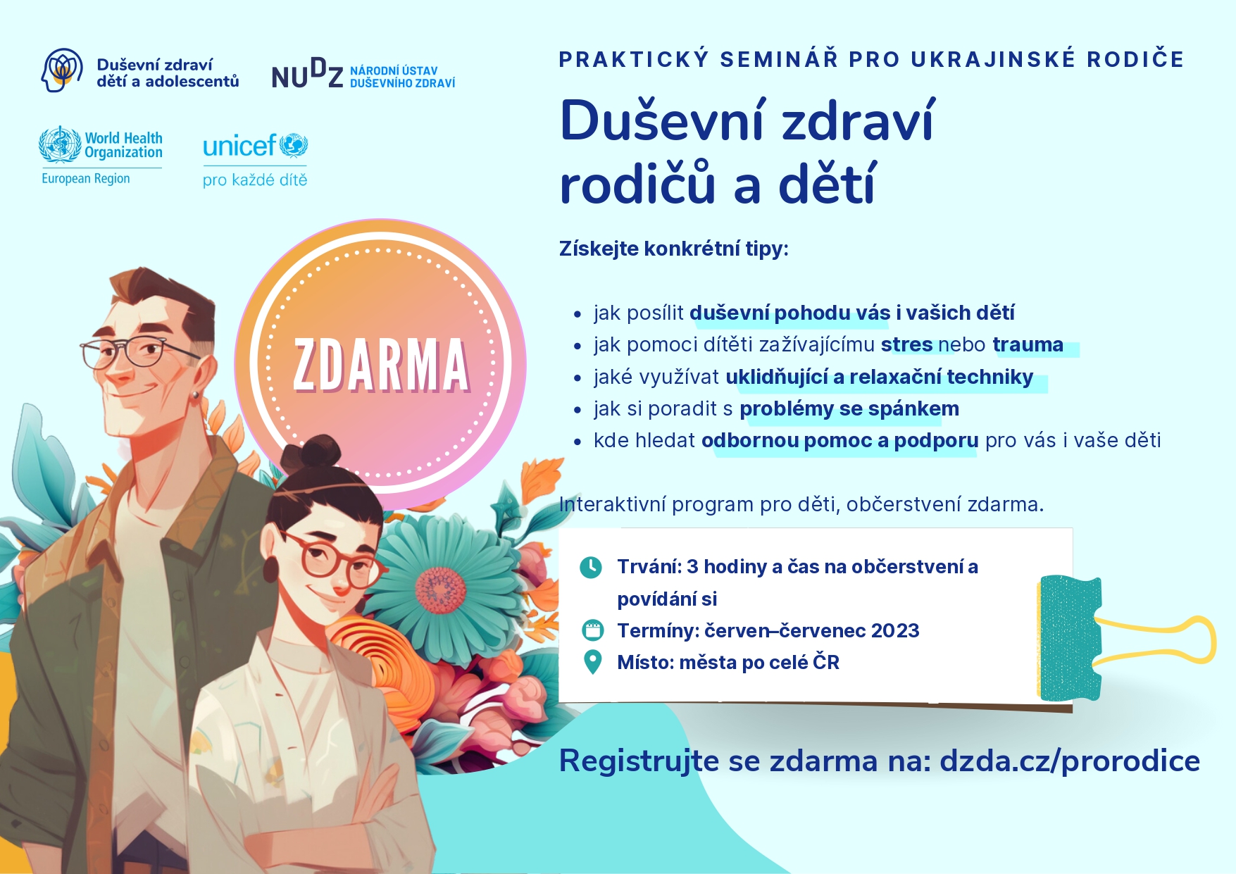 Praktický seminář pro ukrajinské rodiče / NUZD / letní termíny